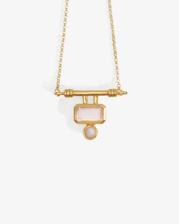 Joy Necklace Rose Quartz Gold Vermeil